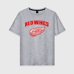 Футболка оверсайз женская Detroit Red Wings, цвет: меланж