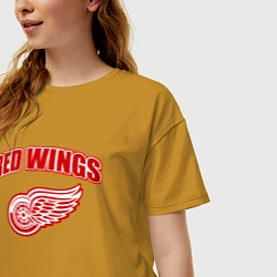 Футболка оверсайз женская Detroit Red Wings, цвет: горчичный — фото 2