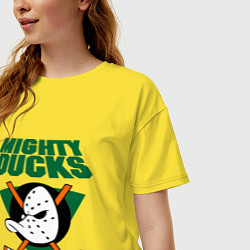 Футболка оверсайз женская Anaheim Mighty Ducks, цвет: желтый — фото 2
