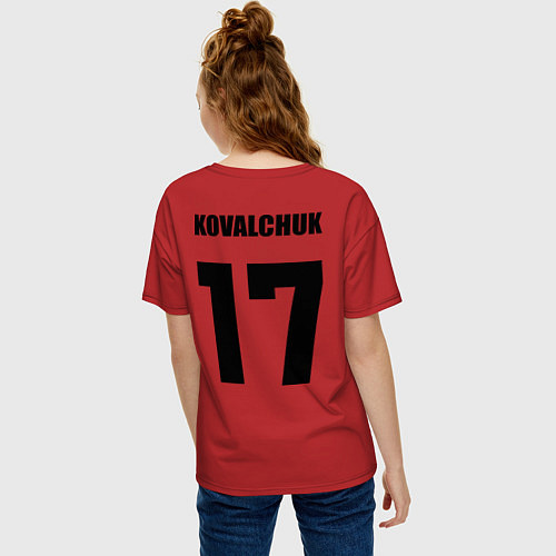 Женская футболка оверсайз New Jersey Devils: Kovalchuk 17 / Красный – фото 4