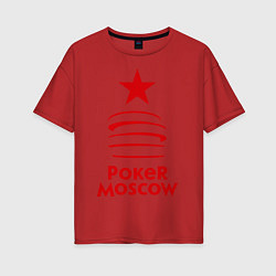 Футболка оверсайз женская Poker Moscow, цвет: красный