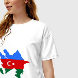 Футболка оверсайз женская Azerbaijan map, цвет: белый — фото 2