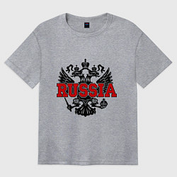 Футболка оверсайз женская Russia Coat, цвет: меланж