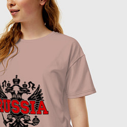 Футболка оверсайз женская Russia Coat, цвет: пыльно-розовый — фото 2