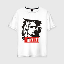 Футболка оверсайз женская Nirvana: Kurt Cobain, цвет: белый