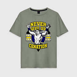 Футболка оверсайз женская Never Give Up: Cenation, цвет: авокадо