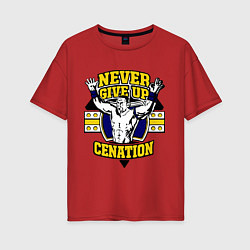 Женская футболка оверсайз Never Give Up: Cenation