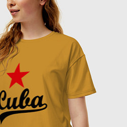 Футболка оверсайз женская Cuba Star, цвет: горчичный — фото 2