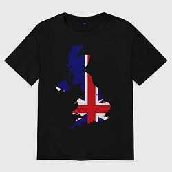Футболка оверсайз женская Великобритания (Great Britain), цвет: черный