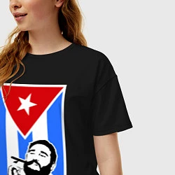 Футболка оверсайз женская Fidel: Viva, Cuba!, цвет: черный — фото 2