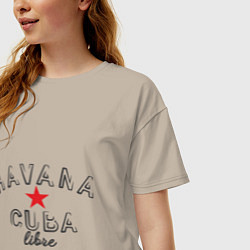 Футболка оверсайз женская Havana Cuba, цвет: миндальный — фото 2
