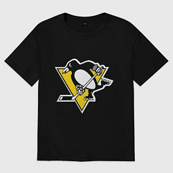 Футболка оверсайз женская Pittsburgh Penguins, цвет: черный