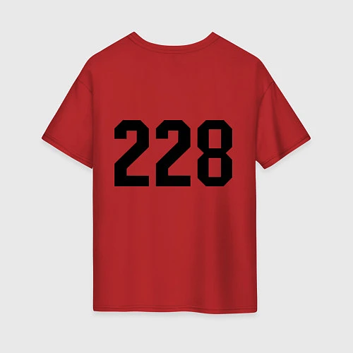 Женская футболка оверсайз 228 / Красный – фото 2