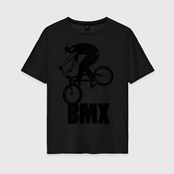 Футболка оверсайз женская BMX 3, цвет: черный