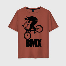 Футболка оверсайз женская BMX 3, цвет: кирпичный