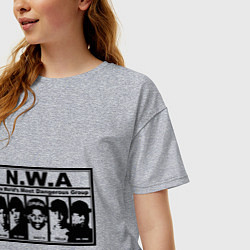 Футболка оверсайз женская NWA, цвет: меланж — фото 2