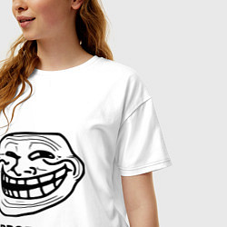 Футболка оверсайз женская Trollface. Problem? Проблемы?, цвет: белый — фото 2