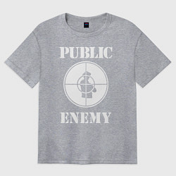 Футболка оверсайз женская Public Enemy, цвет: меланж