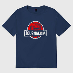 Футболка оверсайз женская Journalism, цвет: тёмно-синий