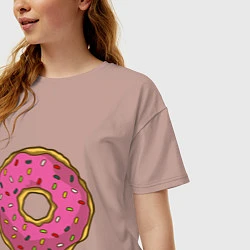 Футболка оверсайз женская Сладкий пончик, цвет: пыльно-розовый — фото 2