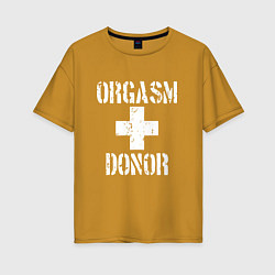 Футболка оверсайз женская Orgasm + donor, цвет: горчичный