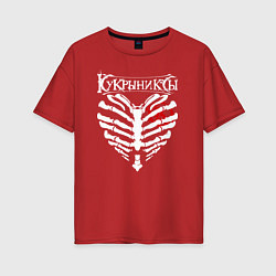 Футболка оверсайз женская Кукрыниксы, цвет: красный