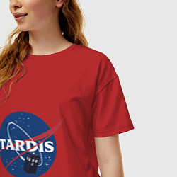Футболка оверсайз женская Tardis NASA, цвет: красный — фото 2