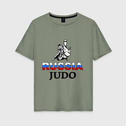 Футболка оверсайз женская Russia judo, цвет: авокадо