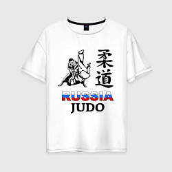 Футболка оверсайз женская Russia Judo, цвет: белый