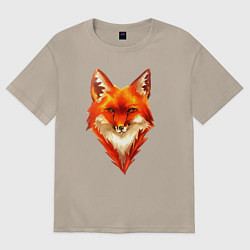 Футболка оверсайз женская Огенный лис, цвет: миндальный