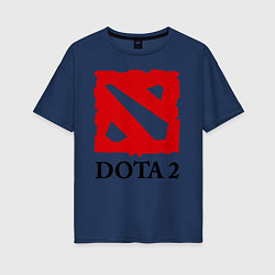 Футболка оверсайз женская Dota 2: Logo, цвет: тёмно-синий