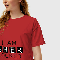 Футболка оверсайз женская I am Sherlocked, цвет: красный — фото 2