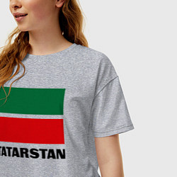 Футболка оверсайз женская Флаг Татарстана, цвет: меланж — фото 2