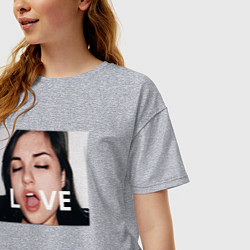 Футболка оверсайз женская Sasha Grey LOVE, цвет: меланж — фото 2
