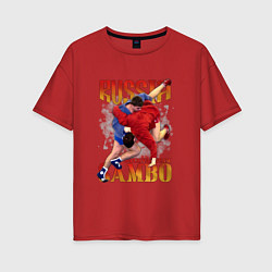 Футболка оверсайз женская National Sambo, цвет: красный