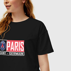Футболка оверсайз женская Paris Saint-Germain - New collections, цвет: черный — фото 2