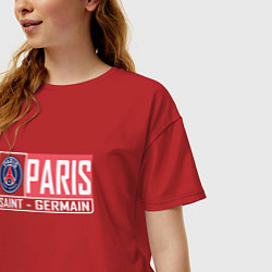 Футболка оверсайз женская Paris Saint-Germain - New collections, цвет: красный — фото 2