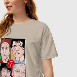 Футболка оверсайз женская Rolling Stones: Faces, цвет: миндальный — фото 2