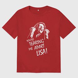 Футболка оверсайз женская Tearing me apart, цвет: красный