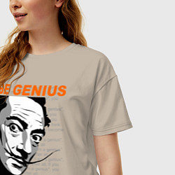 Футболка оверсайз женская Dali: Be Genius, цвет: миндальный — фото 2