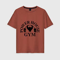 Футболка оверсайз женская Power House Gym, цвет: кирпичный