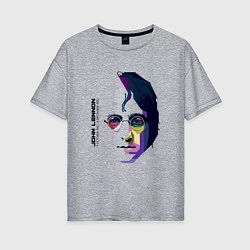 Футболка оверсайз женская John Lennon: Techno, цвет: меланж