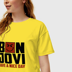 Футболка оверсайз женская Bon Jovi: Nice day, цвет: желтый — фото 2