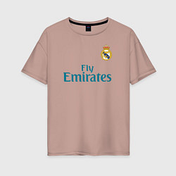 Футболка оверсайз женская Real Madrid: Ronaldo 07, цвет: пыльно-розовый