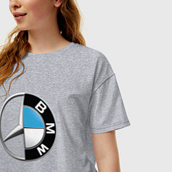 Футболка оверсайз женская BROTHERS, цвет: меланж — фото 2