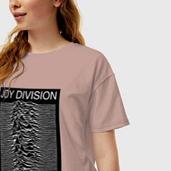 Футболка оверсайз женская Joy Division: Unknown Pleasures, цвет: пыльно-розовый — фото 2