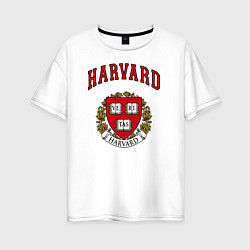 Футболка оверсайз женская Harvard university, цвет: белый