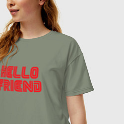 Футболка оверсайз женская Hello Friend, цвет: авокадо — фото 2