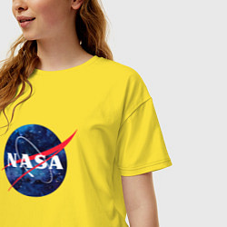 Футболка оверсайз женская NASA: Cosmic Logo, цвет: желтый — фото 2