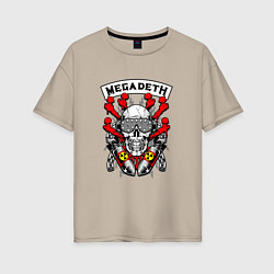 Футболка оверсайз женская Megadeth Rocker, цвет: миндальный